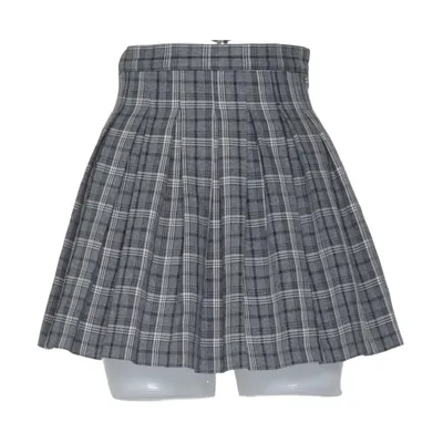Skirt (Gray, White) from Pull & Bear Polyester