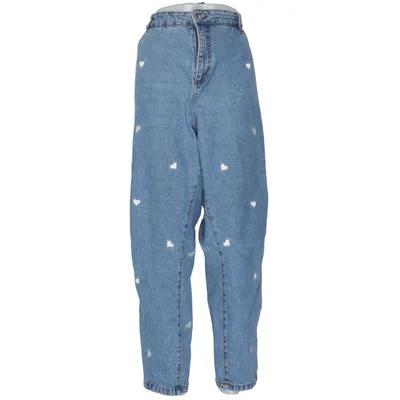 Jeans (Blue, White) from Zizzi Cotton