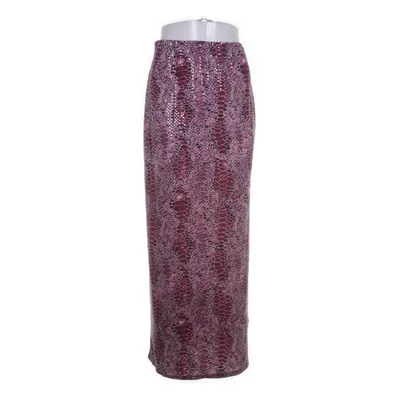 Långkjol (Lila, Flerfärgad) från Glitzy Polyester, Elastan