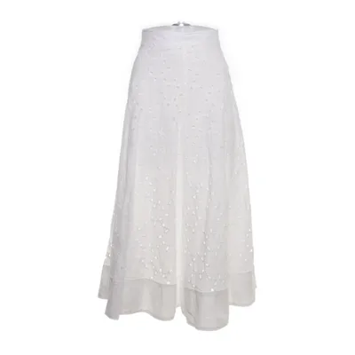 Maxi skirt (White) from Zara Cotton