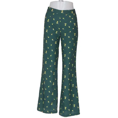 Pantalon patte d'éléphant (Vert, Jaune) de Aéryne Polyester