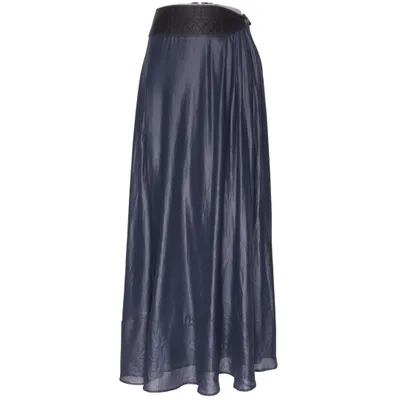 Maxi rok (Blauw) van Schumacher Leer, Polyester, Zijde