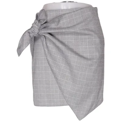 Wrap skirt (Gray, White) from Sugarfree Cotton, Elastane, Polyester