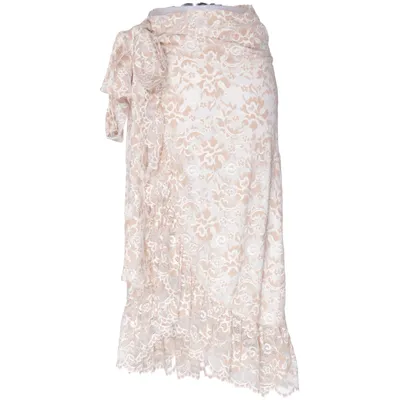 Nederdel (Beige, Hvid) fra Ganni Elastan, Polyamid, Polyester, Viscose