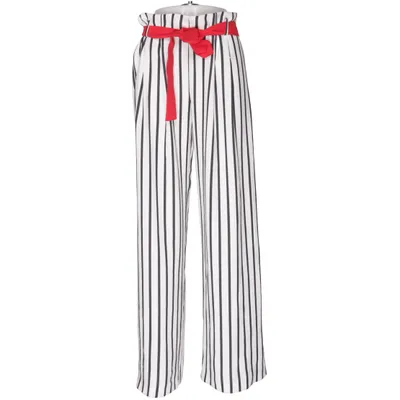 Palazzo broek (Zwart, Wit, Rood) van Pologarage Polyester