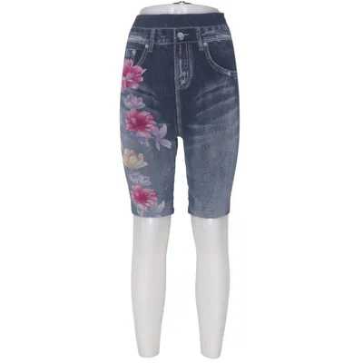 Pantacourt (Bleu, Multicolore) de Dress Like Marie Élasthane, Polyester, Viscose