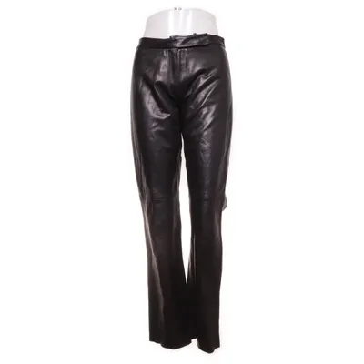 Leren broek (Zwart) van Turnover Polyester, Leer