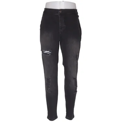 Jean (siksilk, siksilk jeans, mens jeans, mens denim, designer streetwear black jeans, washed black, faded black denim, distressed jeans, ripped jeans, destroyed denim skinny jeans, slim fit jeans, tapered fit, stretch denim, fitted jeans xl jeans, mens xl, large size, street fit, urban fit y2k fashion, 2000s style, streetwear, urban style, hype style, tiktok fashion grunge style, rock style, edgy outfit, biker style, casual street outfit everyday jeans, casual wear, night out outfit, clubwear men five pocket jeans, zip fly, button waist, classic denim oversized top match, hoodie outfit, layered streetwear, skater style) de SikSilk Coton, Élasthane