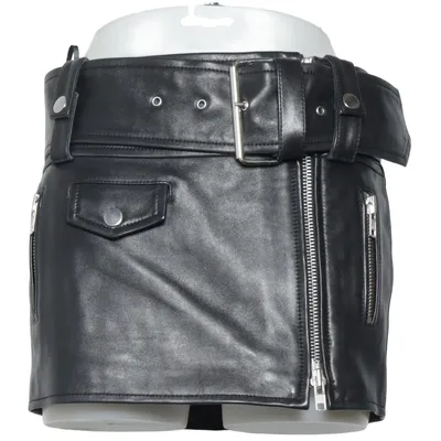 Lederrock (Schwarz) von Stand Studio Elasthan, Leder, Polyester