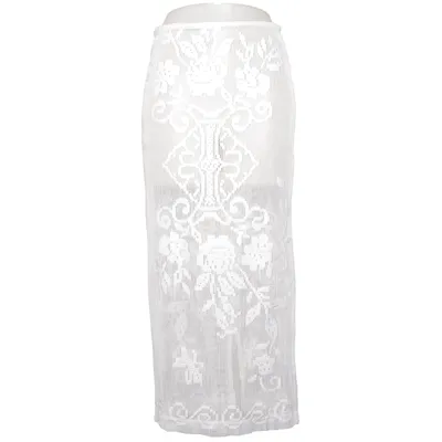 Långkjol (Vit) från With Jéan Bomull, Polyester