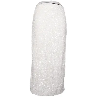 Långkjol (Vit) från Bubbleroom Occasion Elastan, Återvunnen polyester