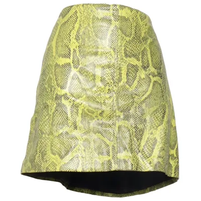 Kjol (Gul, Svart) från H&M Polyester, Polyuretan, Viskos