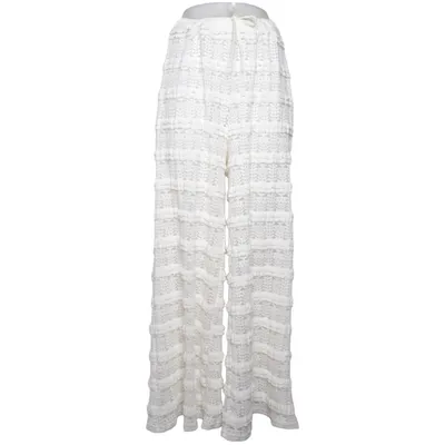 Palazzobyxor (Vit) från Shein Elastan, Polyester