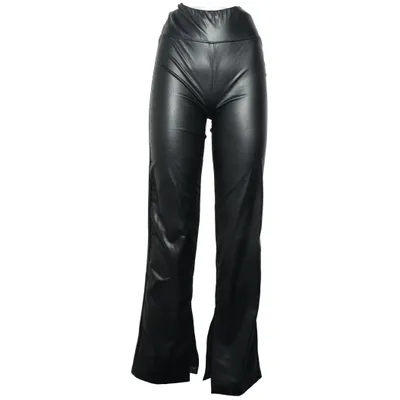 Pants (Faux Leather Pant With Slit) from Sanne Alexandra Elastane, Polyester, Polyurethane
