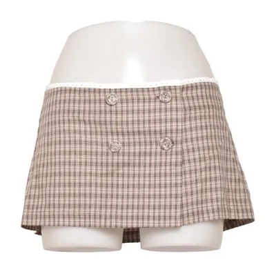 Skirt (Brown) from Sweet Chilling Cotton, Polyester