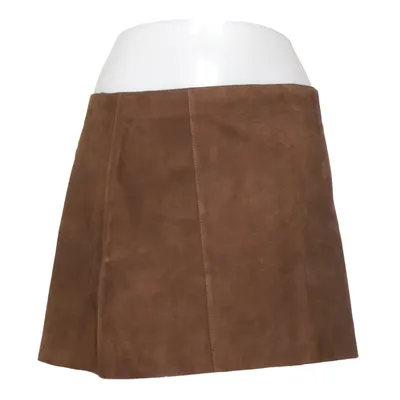 Läderkjol (Brun) från Zara Skinn