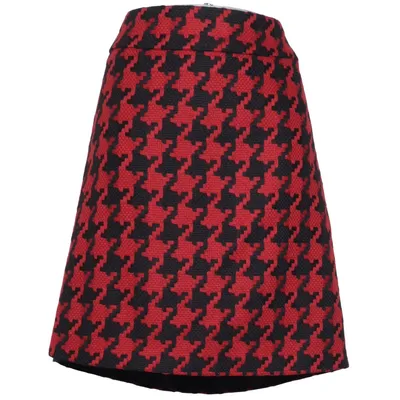 Skirt (Red, Black) from Miss H. Acrylic, Polyester, Wool