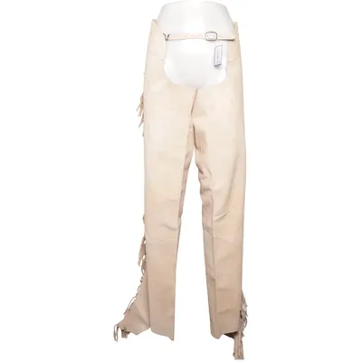 Chaps Cowboyhose (Beige, Weiß) Leder