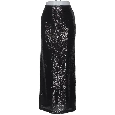 Långkjol (Svart, Silverfärgad) från Gina Tricot Elastan, Polyester