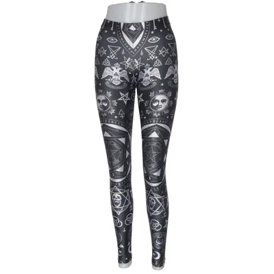 Leggings (Svart, Vit) från Killstar Polyester