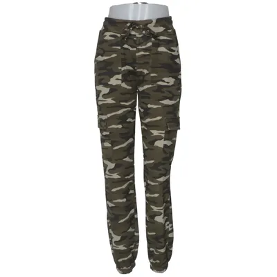 Cargo broek (Groen, Meerkleurig) van Gina Tricot Elastaan, Polyester