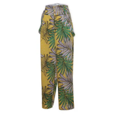 Pantalon patte d'éléphant (Jaune, Vert, Blanc) Polyester