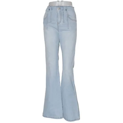 Jeans (Blue) from Victoria Beckham Cotton, Leather, Polyester