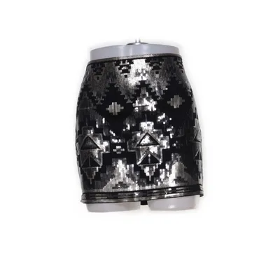 Kjol (Svart, Silverfärgad, Flerfärgad) från Express Bomull, Modal, Polyester