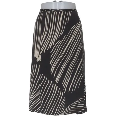 Skirt (Black, White) from Sintesis Polyester, Silk, Viscose