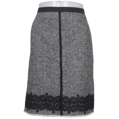 Kjol (Svart, Grå, Vit) från Marc Cain Kupro, Elastan, Polyamid, Polyester, Silke, Viskos, Ull