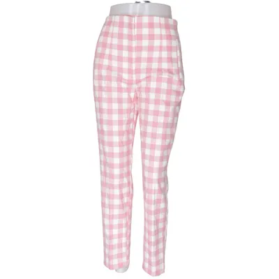 Pants (Pink, White) from Zara Elastane, Polyester, Viscose
