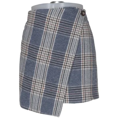 Jupe portefeuille (Bleu, Blanc, Marron) de Camille Botten x NA-KD Polyester, Laine