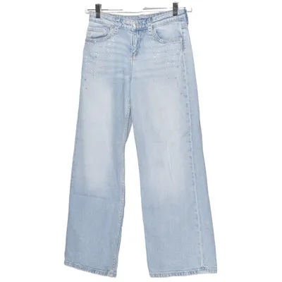Spijkerbroek (WIDE LEG ADJUSTABLE WAIST LOW WAIST) van H&M Katoen, Elastaan