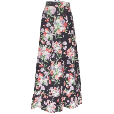 Jupe longue (Noir, Multicolore) de Anna Modeller