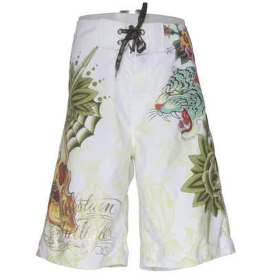 Badshorts (Vit, Flerfärgad) från Ed Hardy Polyester