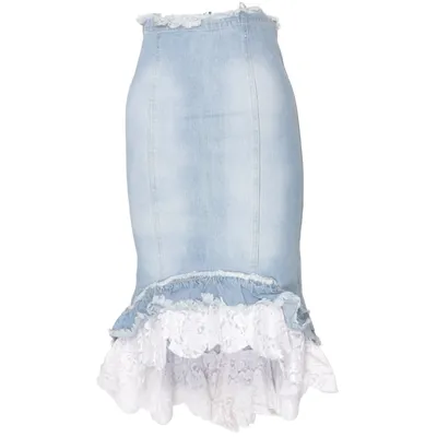 Jupe en jean (Bleu, Blanc) de Jean's Club