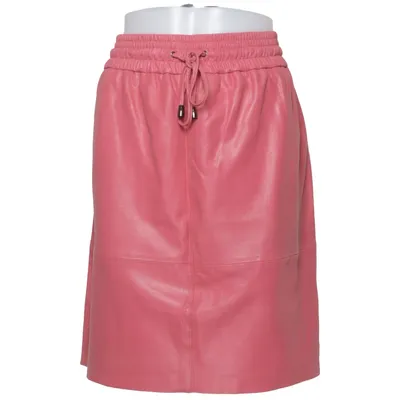 Leren rok (Rood) van Reken Maar Leer, Polyester, Wol