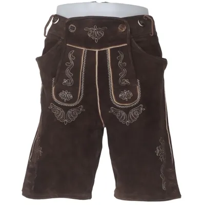 Pantalon en cuir traditionnel (Marron) de Almsach Cuir
