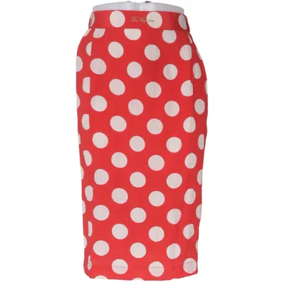 Kjol (Röd, Vit) från Les Copains Acetat, Polyester, Silke