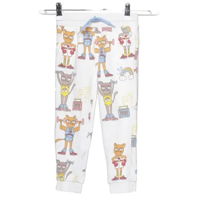 Mjukisbyxor (Vit, Flerfärgad) från Adidas Mini Rodini Ekologisk bomull, Återvunnen polyester