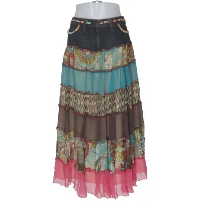 Maxi rok (Blauw, Meerkleurig) van Derhy Katoen, Polyester, Viscose