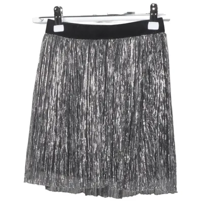 Skirt (Silver, Black) from Lindex Kids Metallic fiber, Polyester