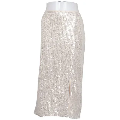 Maxi rok (Beige, Zilver) van Bubbleroom Elastaan, Polyester