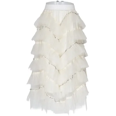 Tule rok (Beige) van Woden Polyester