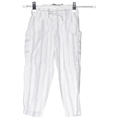 Pantalon (Blanc, Bleu) de Zara Coton, Lin