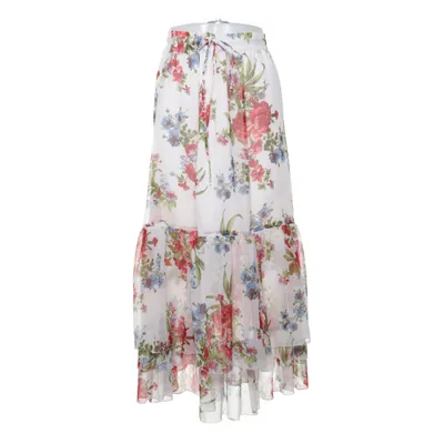 Maxi skirt (White, Multicolored) from Newhouse Acetate, Polyester