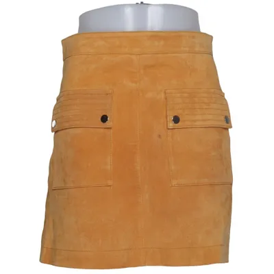 Lædernederdel (Brun) fra Mango Læder, Polyester