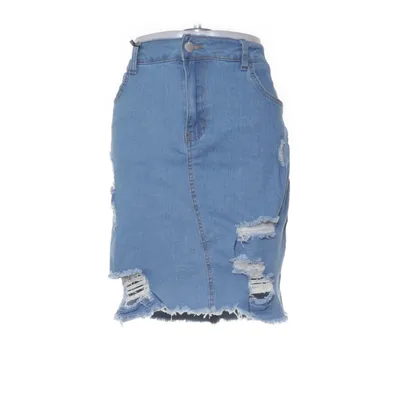Jeanskjol (Blå) från Shein Curve Bomull, Elastan, Polyester, Viskos