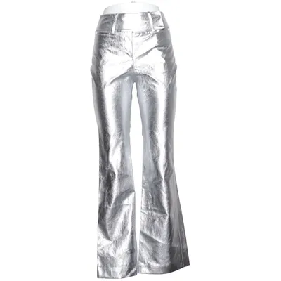 Pants (Silver) from Mango Cotton, Polyester, Polyurethane, Viscose