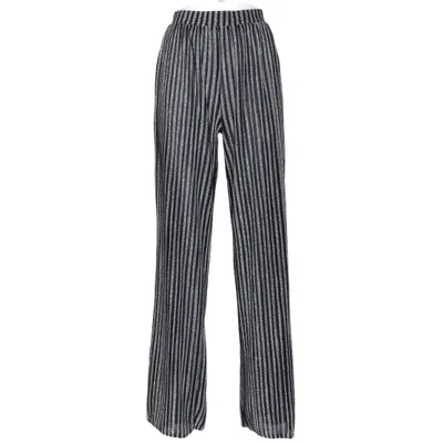 Pantalon patte d'éléphant (Noir, Argent) de Aéryne Fibre métallique, Polyester